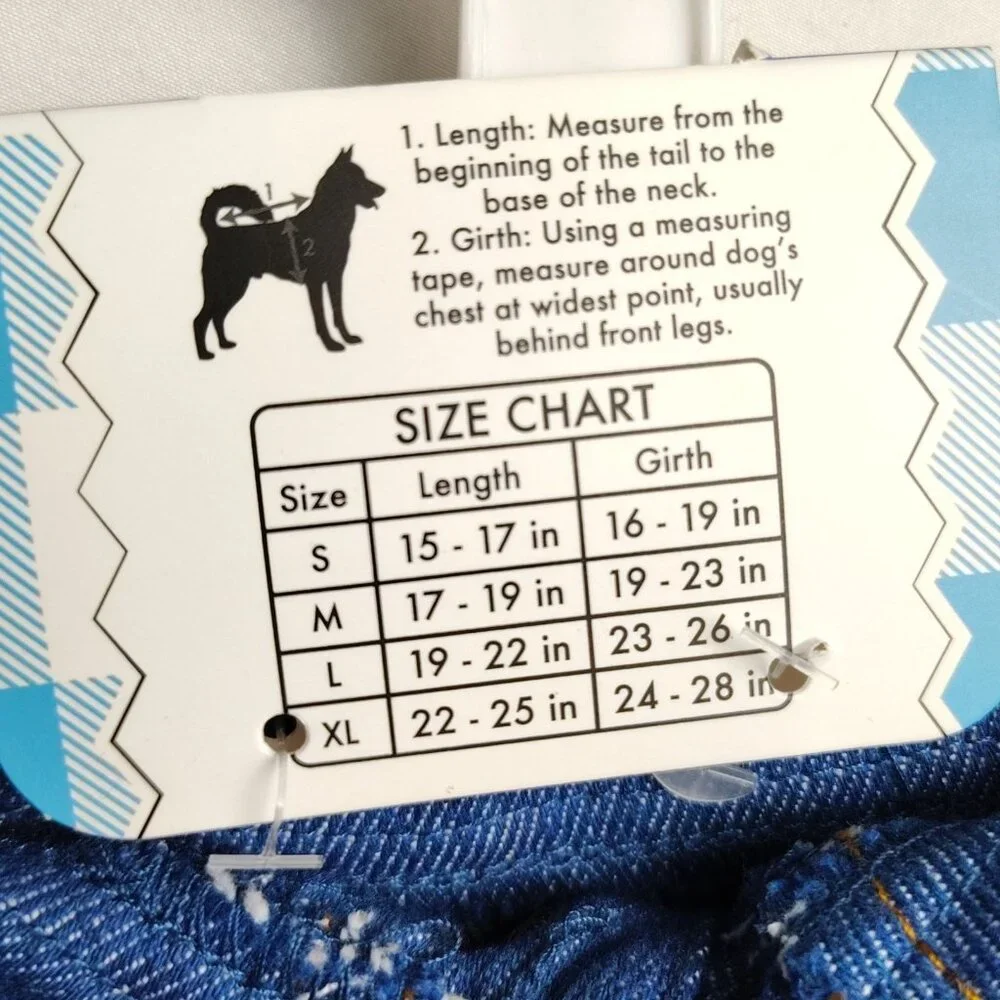 Woof Pet Products Dog Size Large 19 to 22 inches Denim Freedom Eagle Pet Vest